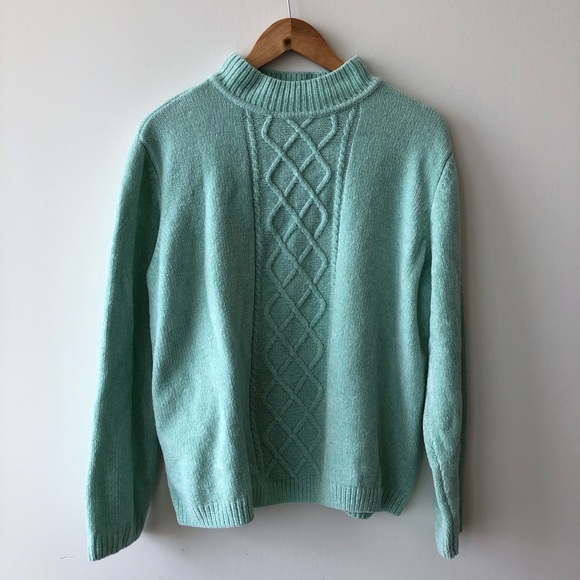 Alfred Dunner Mint Green Knit Sweater - Picture 1 of 4